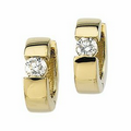 14K Yellow 1/2 CTW Diamond Round Hinged Earring